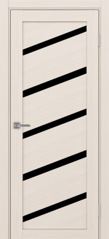 Полотно Турин 506 У ясень перламутровый Размер 800х2000мм Покрытие Экошпон Стекло Черное