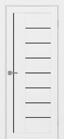 Полотно Турин  524 белый лёд Размер 700х2000мм Покрытие Экошпон Стекло Черное