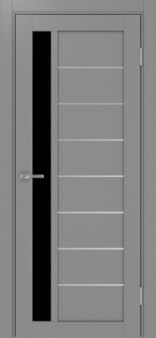 Полотно Турин 554АПП SC Цвет Серый Размер 800х2000мм Покрытие Экошпон Стекло Черное